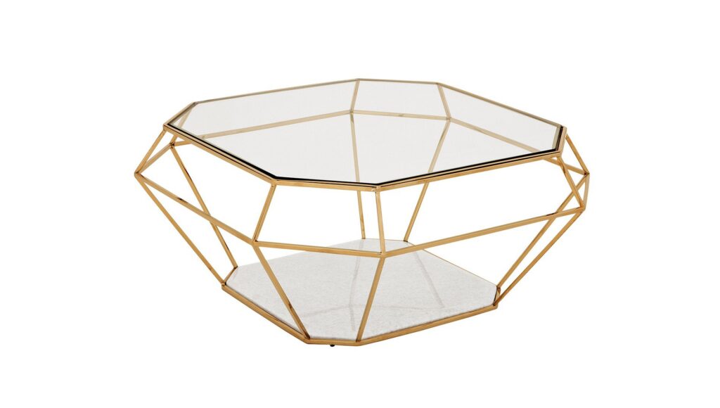 Tafel in de vorm van een geslepen diamant
