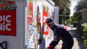 Picnic lachende derde bij Max verstappen parodie?