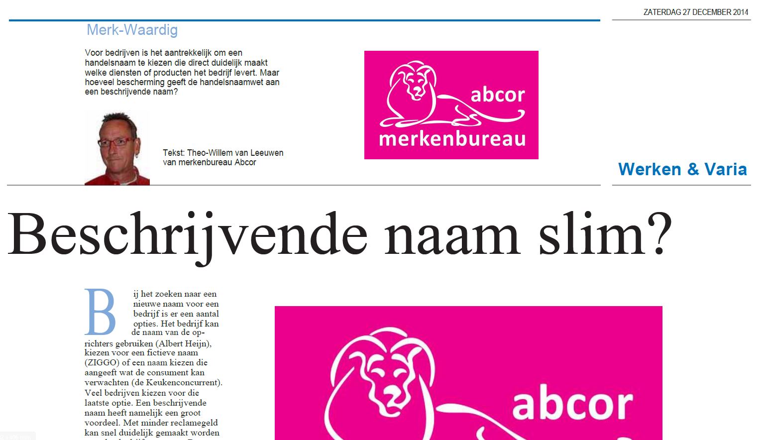 Beschrijvende naam slim? (HDC kranten - Plus werken bijlage) - Abcor ...