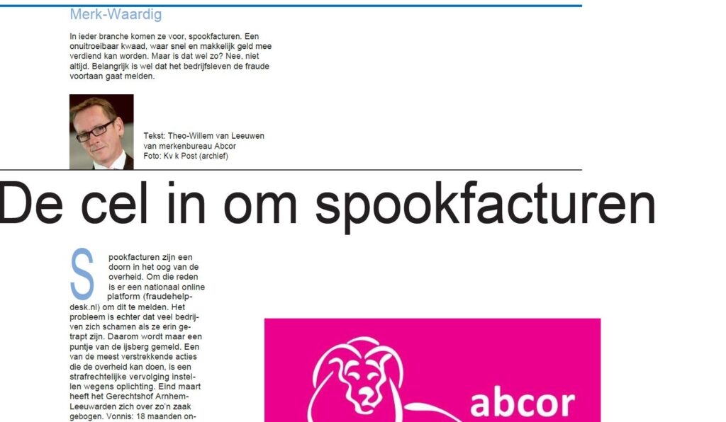 De cel in om spookfacturen (HDC kranten - Plus werken bijlage)